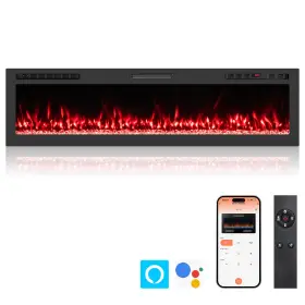 Hcst09937 Costway 68 Inch Smart Wifi Electric Fireplace Work With Alexa And Google Assistant 12h Timer