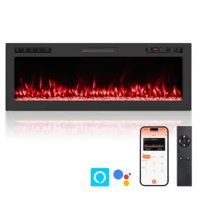 Us-2hcst09231 Costway 50 Inch Smart Wifi Electric Fireplace Work With Alexa And Google Assistant Recessed