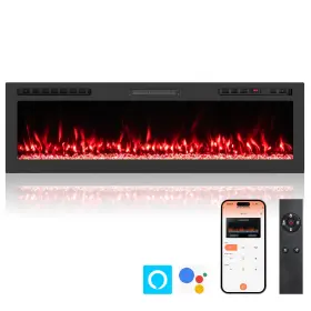 Us-2hcst09232 Costway 60 Inch Smart Wifi Electric Fireplace Work With Alexa And Google Assistant Recessed