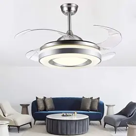 Cretifity 631514490492 Modern Ceiling Fan With Lights And Remote Control Retractable Ch
