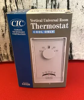43320..............3 Ctc 049694433206 Vertical Universal Room Thermostat Cool Only Model Wall