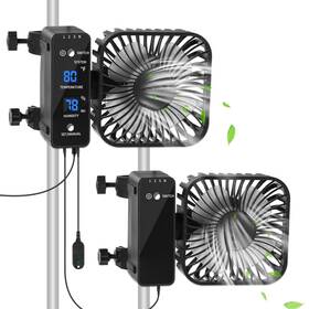 Daotaili Ahf05d 2-pack 4 Inch Grow Tent Fan With Temperature And Humidity Meter Automatic Humi
