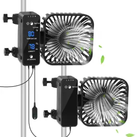 Ahf05d Daotaili 2-pack 4 Inch Grow Tent Fan With Temperature And Humidity Meter Automatic Humi