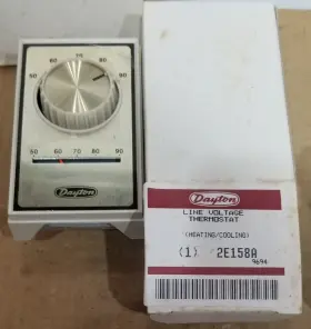 2e158a Dayton Line Voltage Thermostat For Heating Or Cooling Applications Nos