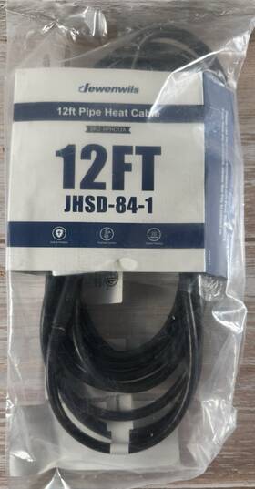 Dewenwils Jhsd-84-1 12 Ft Heat Cable For Pipe Freeze Protection Build In Thermostat