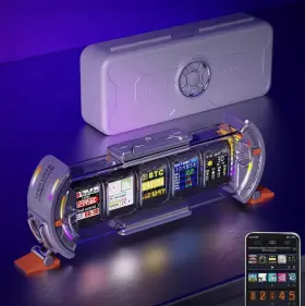 Divoom 840500106686 Times Gate - Cyberpunk Gaming Setup Digital Clock With Smart App Contr