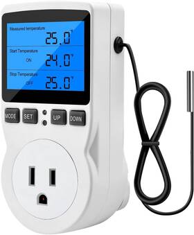 Diymore 445039196189 Digital Thermostat Controller - Plug-in Temperature For Rvs