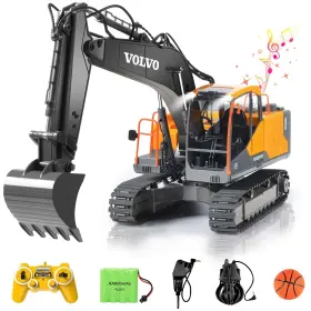 E568-003 Double E Volvo Rc Excavator 17 Channel 3 In 1 Construction Toys R