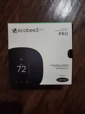 Eb-state3ltcr-01 Ecobee 627988001043 3 Lite Smart Thermostat Black Finish Powered By Carrier