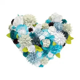 Edie Home 711181195040 Indoor And Outdoor Floral Heart Shaped Capri Multi-colored Dimensional 16x16 Decor