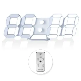 Eh-clock-9in Edup Home 793420183452 3d Led Digital Wall Clock/desk Alarm Clock With Remote Control For