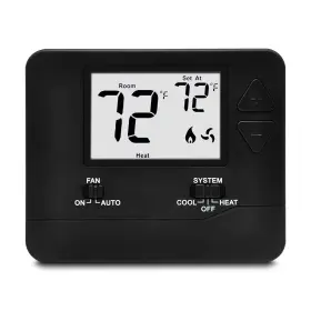 Electeck 767065009125 Non-programmable Digital Thermostat For Home Up To 1 Heat/1 Cool With Large