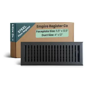 Er1200-412-st-txb Empire Register Co Co. 4 Inch X 12 Premium Vent Covers For Home Floor Only Metal D