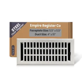 Er2100-410-st-wht Empire Register Co Vent Cover - 4x10 Inch Modern Contemporary Design White