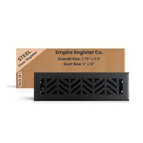 Empire Register Co Er2700-210-st-txb Steel Floor - 2x10 Inch Chevron Design Texture
