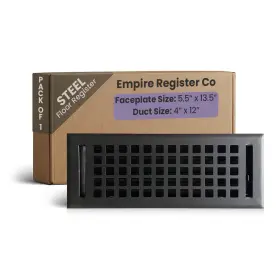 Er5200-412-st-txb Empire Register Co Steel Floor 4x12 Inch Vent Cover Square D