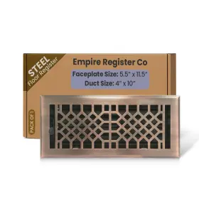 Jr-r3r1-y4eq Empire Register Co Vent Cover - 4x10 4 X 10 Inch Pack Of 1 Antique Copper