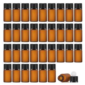 Enslz Ec-033 3ml 50pcs Mini Amber Glass Essential Oils Sample Bottles Empty Refillable Bro