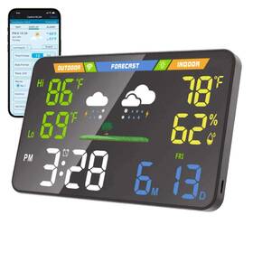 Envybox Cv8016b Wifi Weather Station 8.5 Inch Led Full Screen Privacy-focused And No App