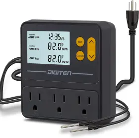 Eruule 313040046007 Reptile Temperature Controller 3 Outlet Timer Thermostat For Grow Tent Incubat