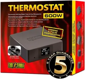 600w Exo Terra 015561224635 Thermostat With Day/night Timer Dual Receptacles