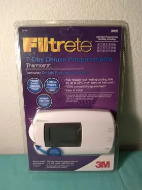 3m25 Filtrete 7-day Deluxe Programmable White Thermostat Digital New Sealed 3m
