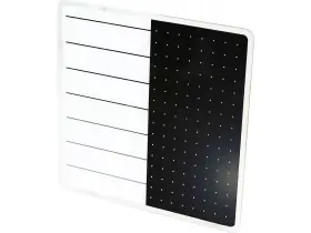 Fcvgm1414wp Floortex Viztex Glacier White And Black Plan Grid Glass Dry Erase Board - 14 Inch