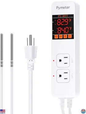B083q7yrbm Fluke Digital Temperature Controller Dual Probe Thermostat For Reptiles 10a 1200w
