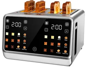 Tac1001-ul Foyoconven Touch Screen Toaster 4 Slice Digital Smart Dual Control Touchscreen Stainle