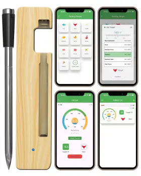 Freeze2trim 850058961712 Grill Sync Digital Meat Thermometer Wireless Dual Sensor Bluetooth Bb