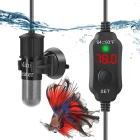 Fumak 710946825383 Super Mini Aquarium Heater 10w Betta Adjustable Submersible Fish Heate