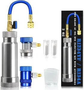 Gmt-210010 Gallopmax R1234yf And R134a Ac Oil Dye Injector Kit With 2 Snap Quick Couplers Chec