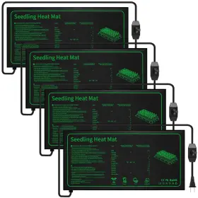 Jee-ganeen-1259 Ganeen 4 Pack Seedling Heat Mat For Seed Starting With Temperature Adjustable