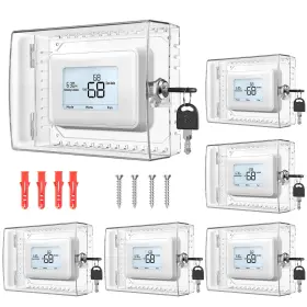 Lock-6 Gedreew 753584172921 6 Pcs Large Thermostat Lock Box Cover With Key Clear L