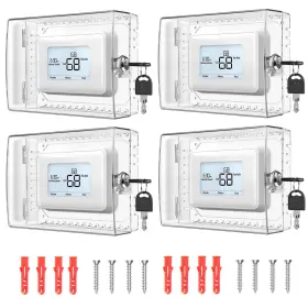 Key-004 Gedreew 4 Pcs Large Thermostat Lock Box Cover With Key Clear L