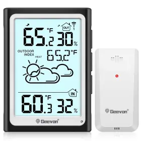 240275 Geevon Tx19 Large Display Digital Thermometer Hygrometer Accurate Indoor Outdoor