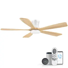 Yj852 Gentlebreeze 52in Wood Smart Low Profile Ceiling Fans With Lights Remote Control Via Wifi