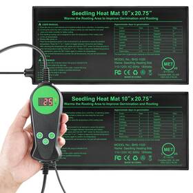 Golopet Bhp003 Seedling Heat Mat With Thermostat Pack Of 2 Dual Certified By Met And Ul Pla