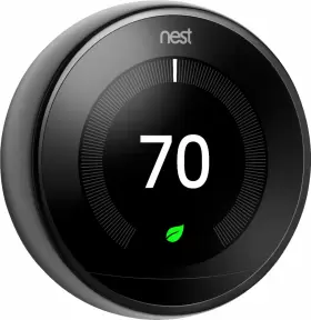 Google 196641073043 Nest Learning Thermostat 3rd Generation Mirror Black Used