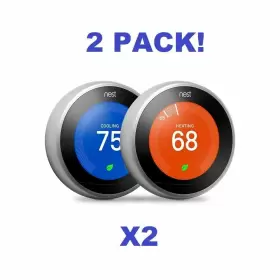4346501 Google 2-pk Nest Learning Thermostat 3rd Gen Stainless Steel Bundle Third