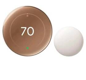 Google 56345 Nest Learning Thermostat 4th Gen Tempersensor Polished Gold