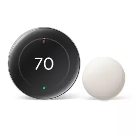 Google 711181334128 Nest Learning Thermostat 4th Gen Polished Silver With 2nd Temperature Sensor