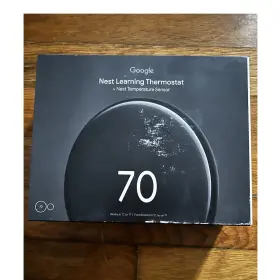98375 Google Unopened Nest Learning Thermostat Wi-fi With Temperature Sensor