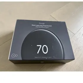 Ga02447-us Google New - Nest Learning Thermostat 4th Gen With Sensor Polished Obsidian