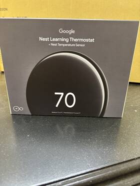 Google Ga06211-us Nest Learning Thermostat 4th Gen Black Wi-fi Matter Temperature Sensor