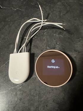 Google H2kc5a Nest Thermostat Tan/white Programmable Wi-fi Mounting Hardware