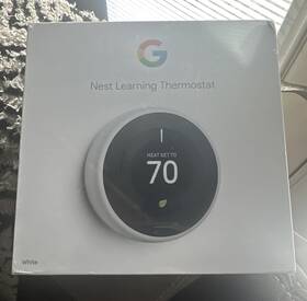 Google Nest 02020 Learning Thermostat White Programmable Dial Control Built-in Wifi