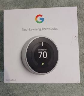 Google Nest 09a0a0aj4432daj6 Learning Thermostat Wi-fi App Control Programmable Stainless Steel