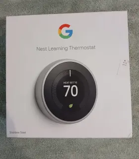 09a0a0aj4432daj6 Google Nest Learning Thermostat Wi-fi App Control Programmable Stainless Steel