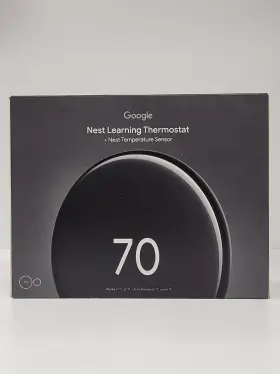Ga05169-us Google Nest 193575038476 Learning Thermostat 4th Gen Sensor Polished Obsidian